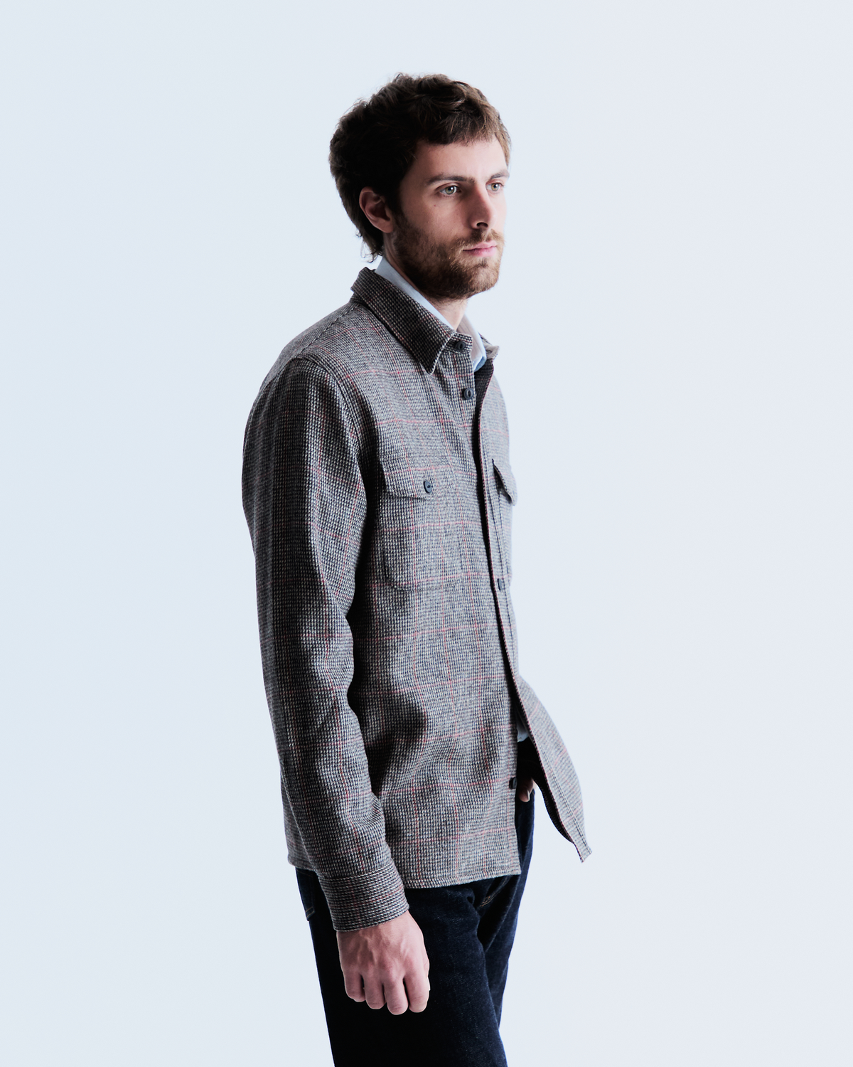 Milo overshirt in grey pattern