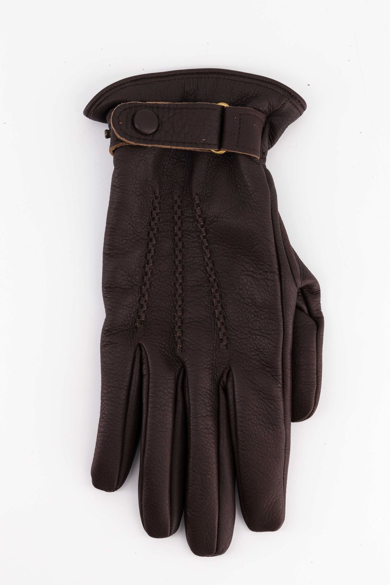 Gants Napoli marron en cuir de cerf doublés en cachemire - 2