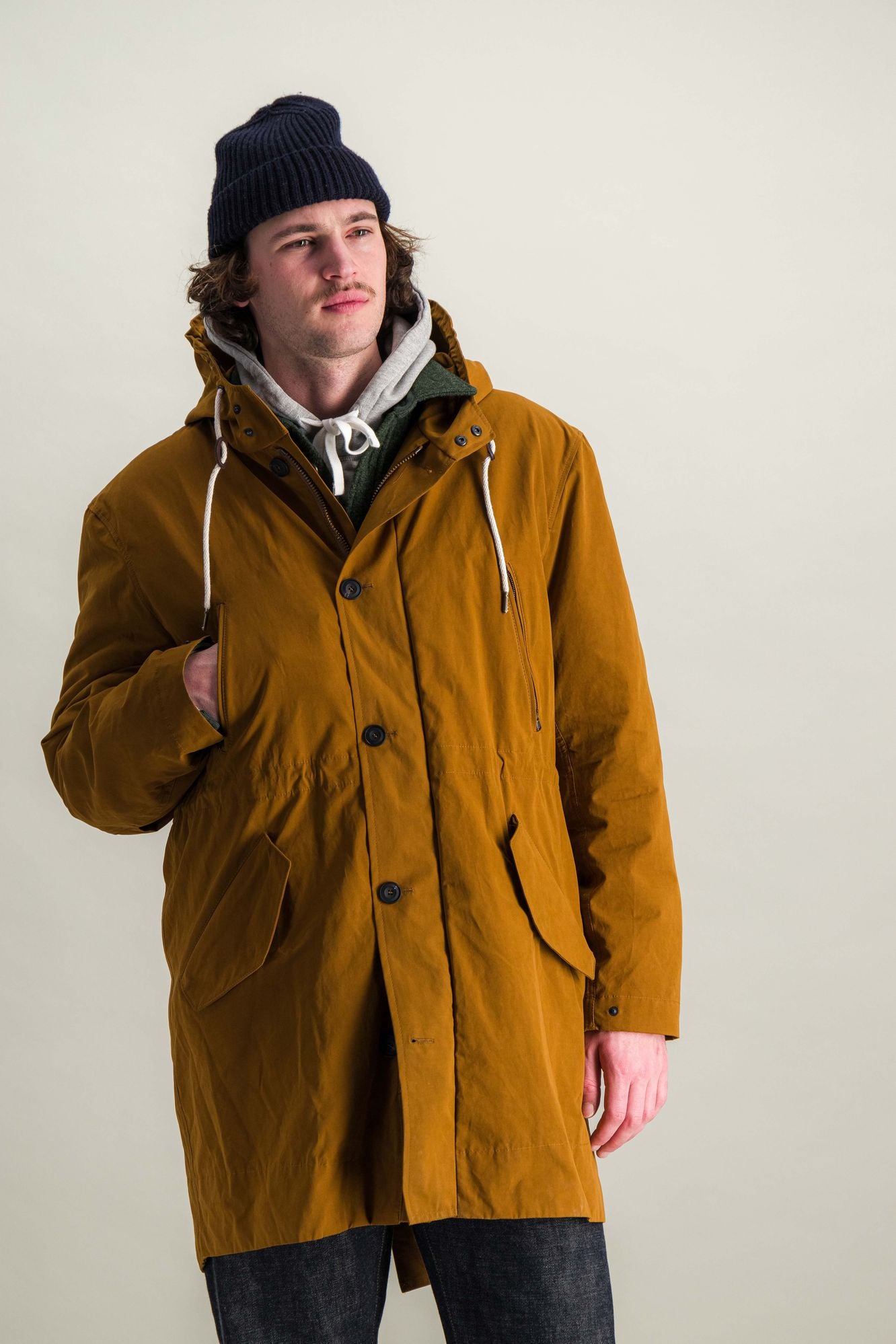 Parka Nusco en tissu déperlant cognac avec doublure amovible en polaire - 3