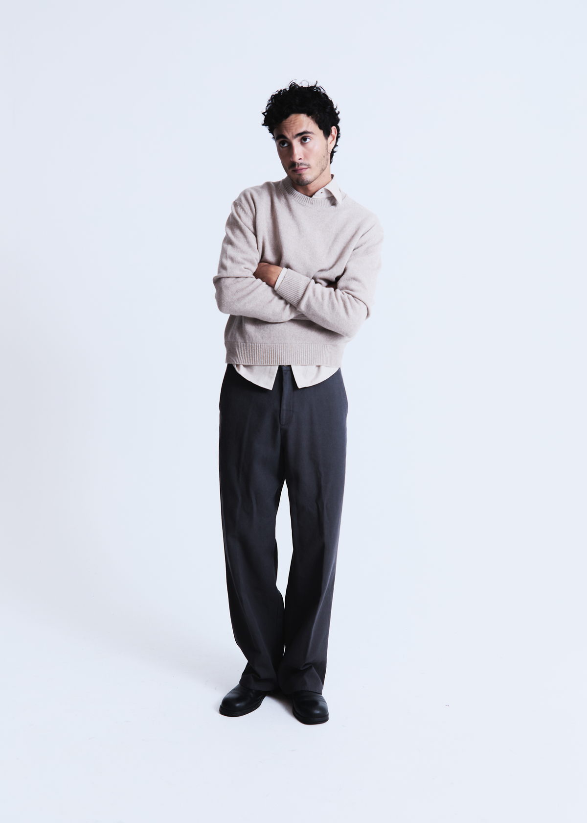 Palermo pants in grey cotton/wool