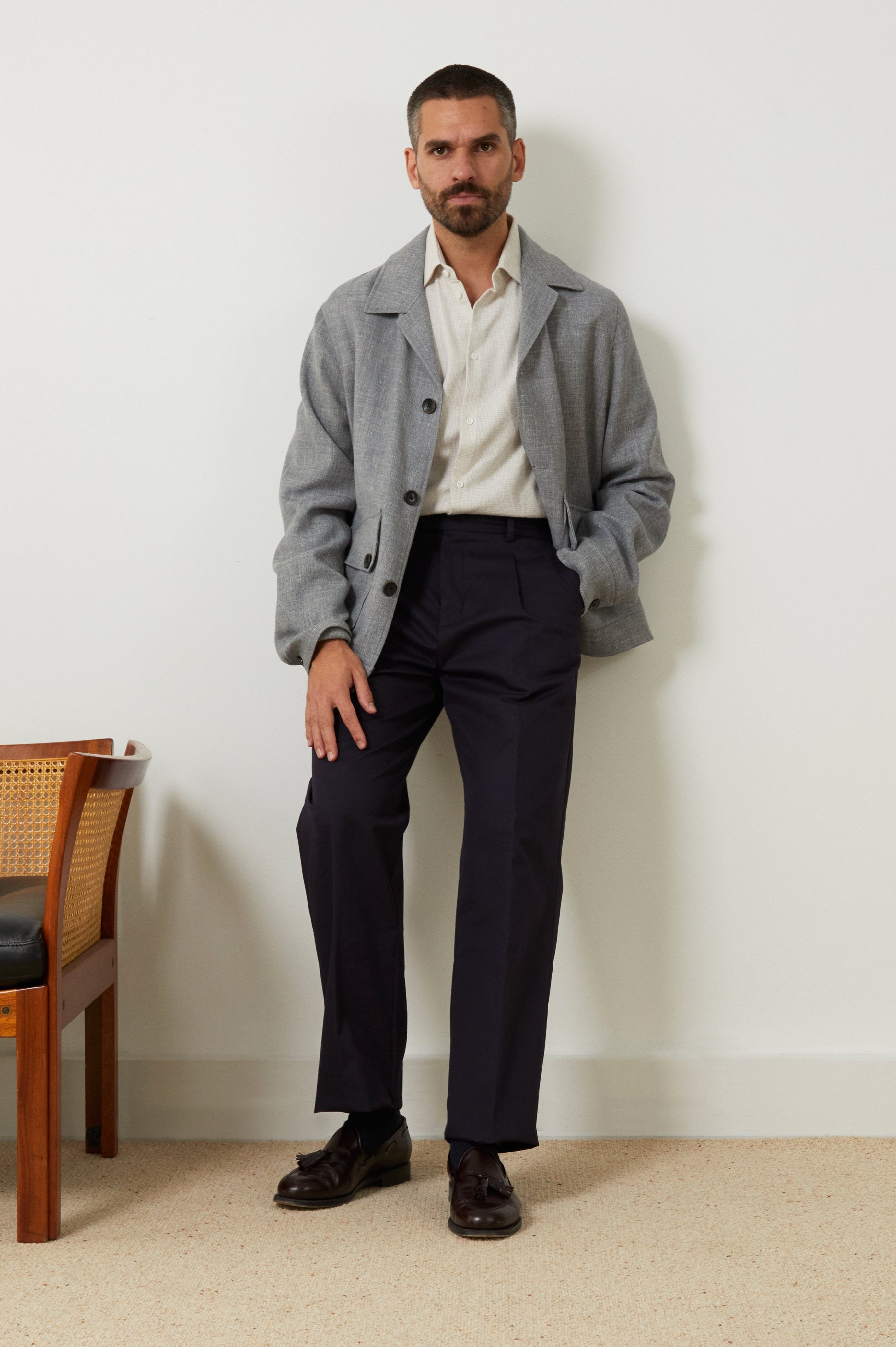 Navy Poetto trousers