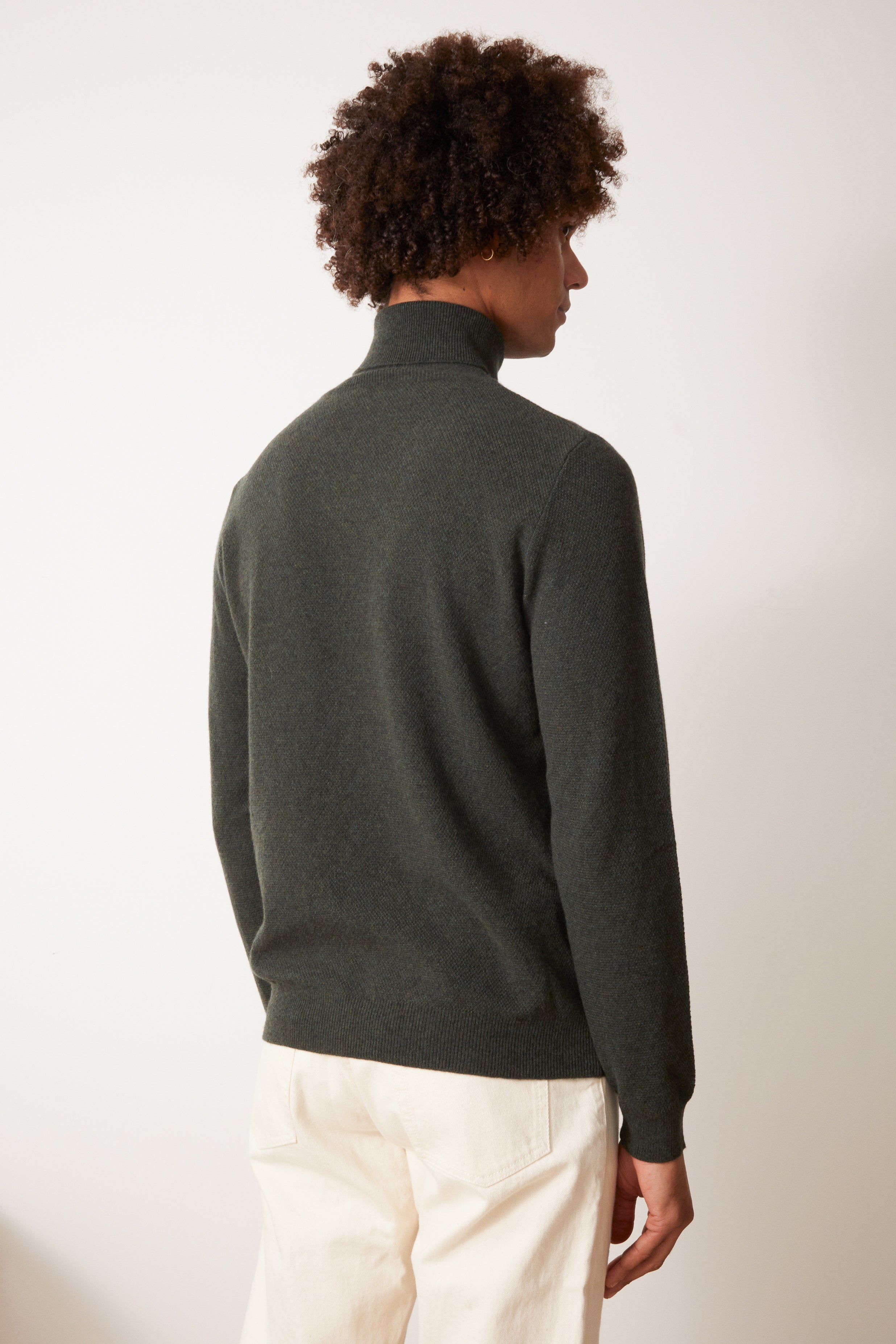 Pietro Loden Green Turtleneck Sweater