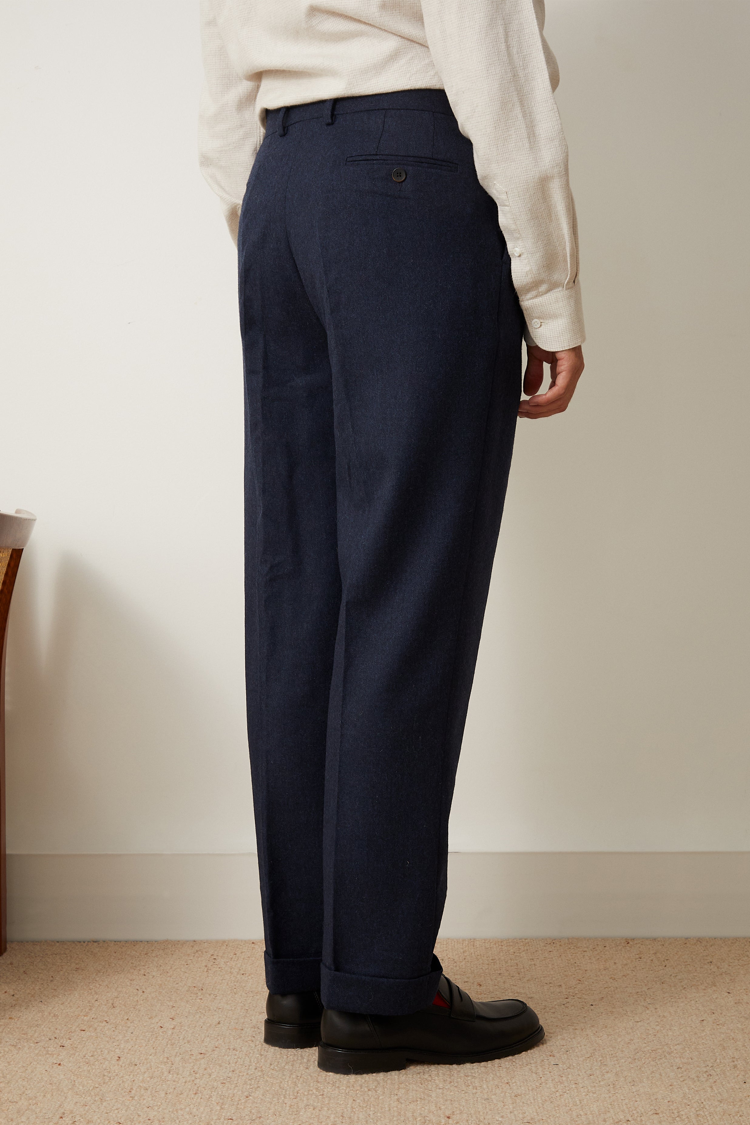 Navy Bergame trousers