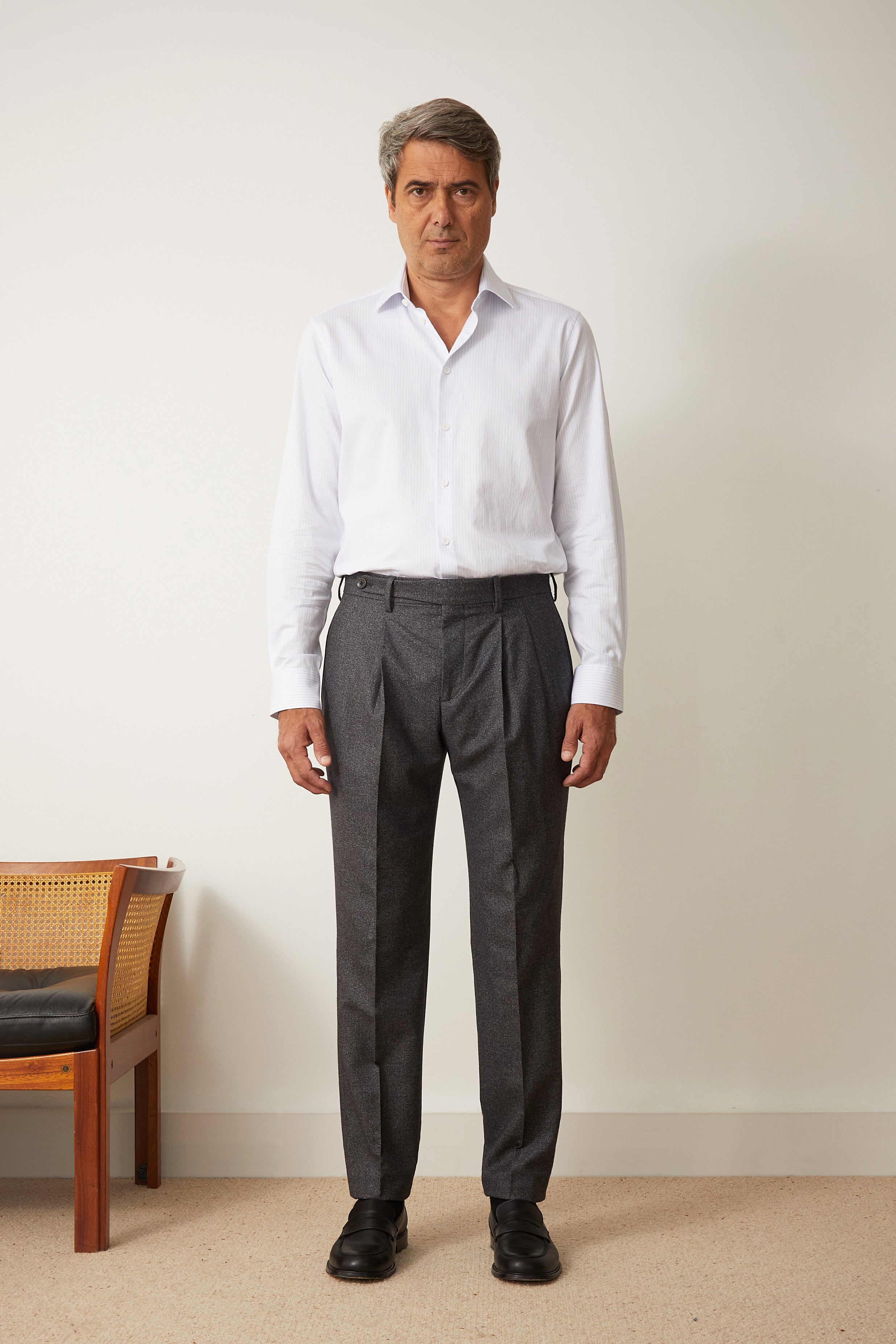 Toso Anthracite Grey Pleated Dress Pants