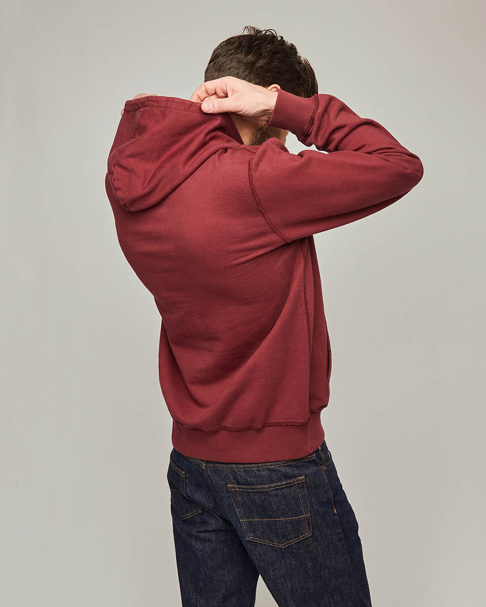 Hoodie Soajo bordeaux en jersey coton bio - 3