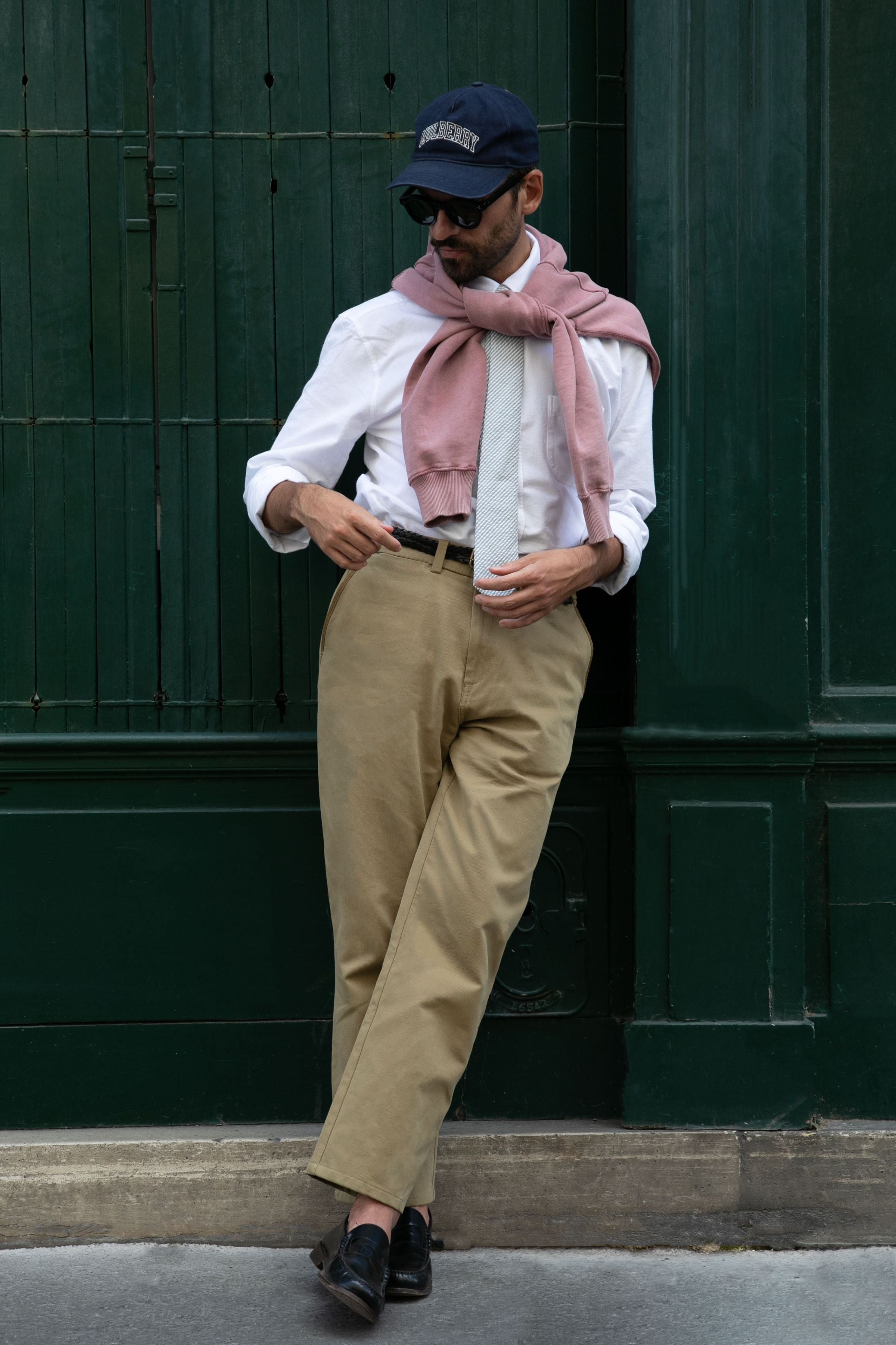 Chino Princeton en tissu Bedford de coton beige - 3