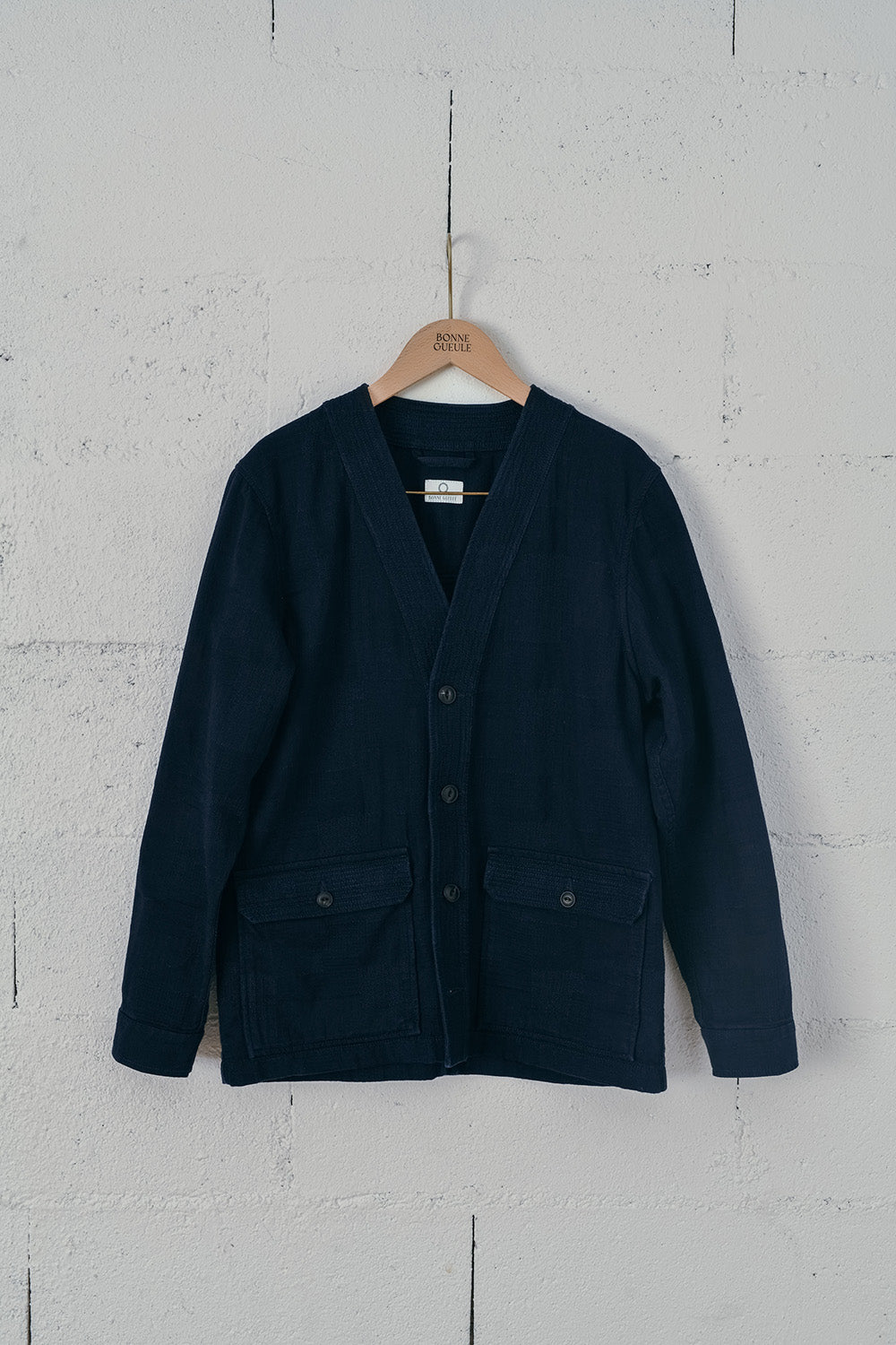 Veste Ine Cho en Jacquard japonais de coton indigo - 7