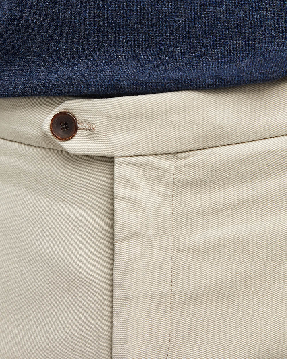 Chino Axel en serge de coton stretch italien ecru pour homme Bonnegueule