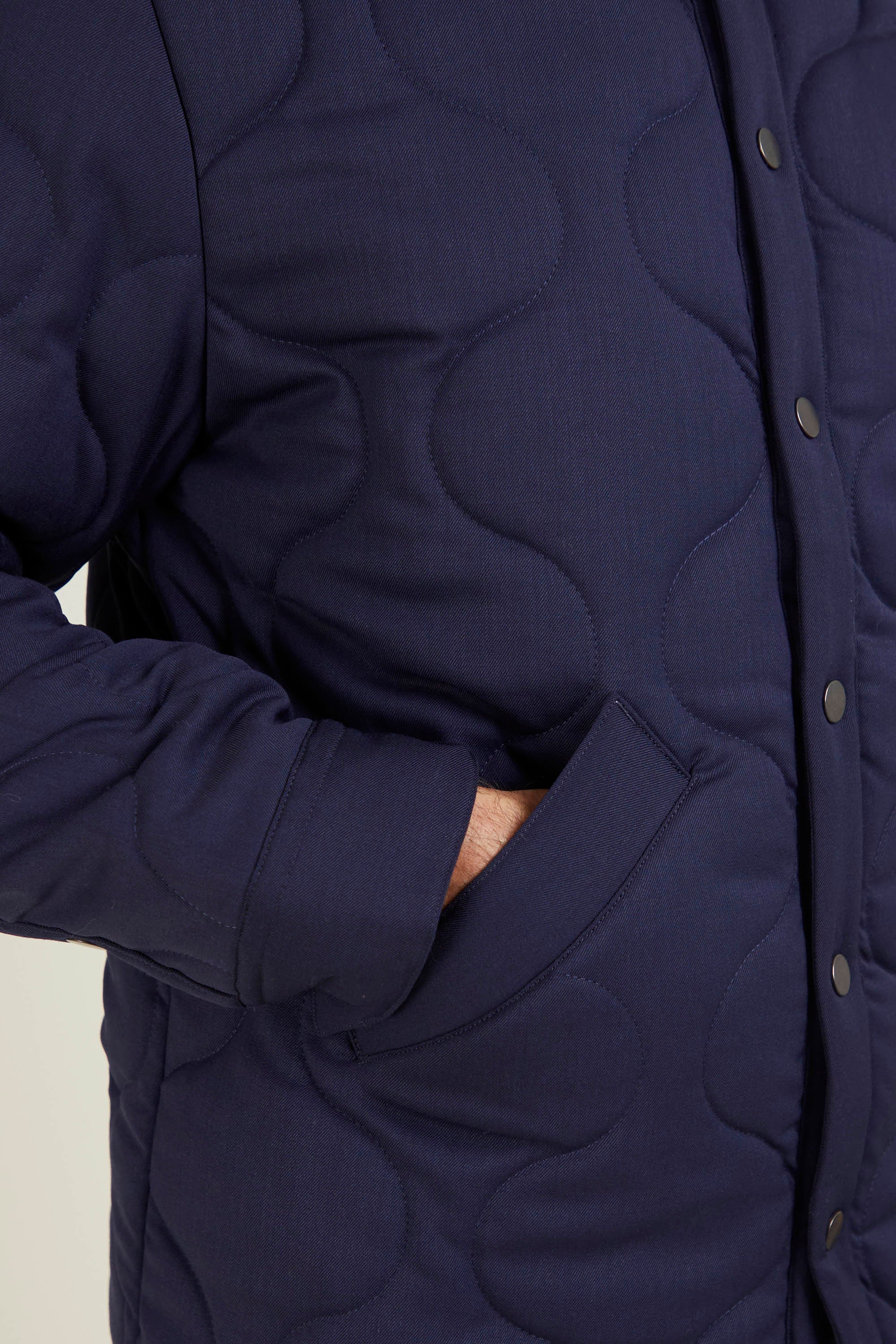 Veste Oropa en laine bleu marine avec isolant Climashield - 5