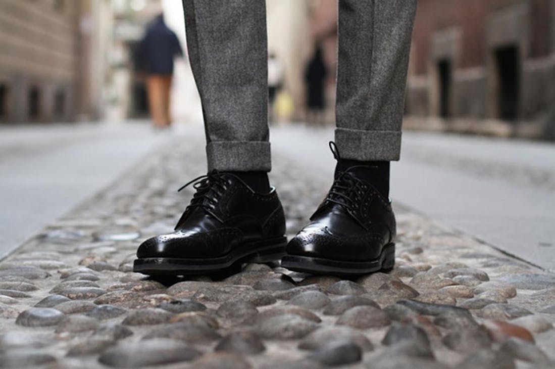 Chaussettes fil d'Ecosse noir pour homme Monsieur Chaussure
