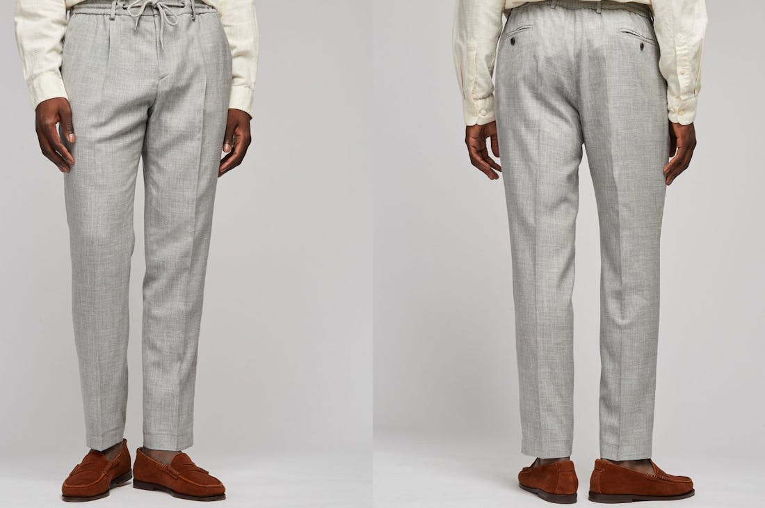 Pantalon homme, Coupe ajustée, Sans pinces, 100% polyester